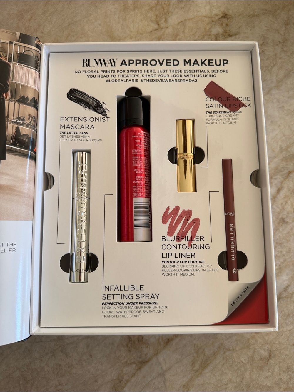 New L’Oréal x devil wears Prada PR box exclusive